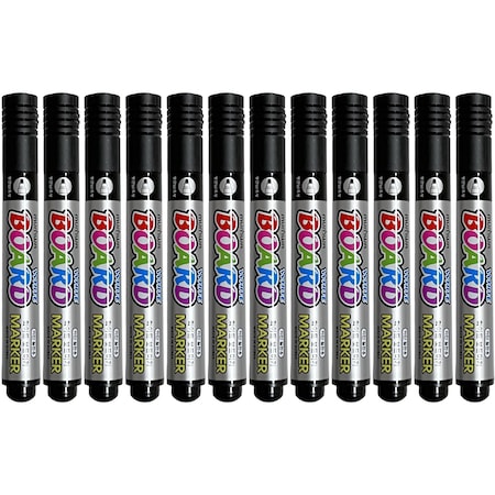 Hyw Products Dry Erase Black Whiteboard Markers 12-Pack, 12PK 92000001