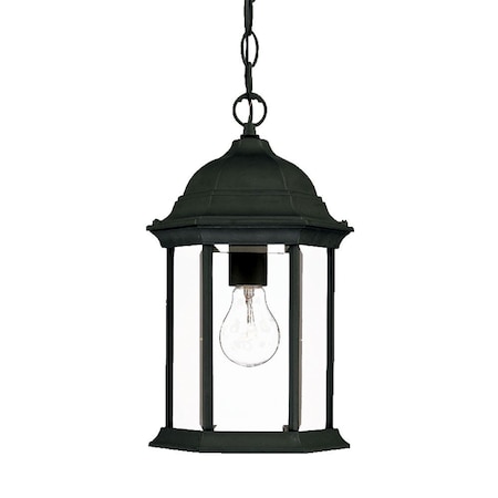 Homeroots Matte Black Glass Lantern Hanging Light 398002