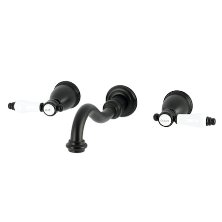 Kingston Brass Two-Handle Wall Mount Tub Faucet, Matte Black KS3020BPL