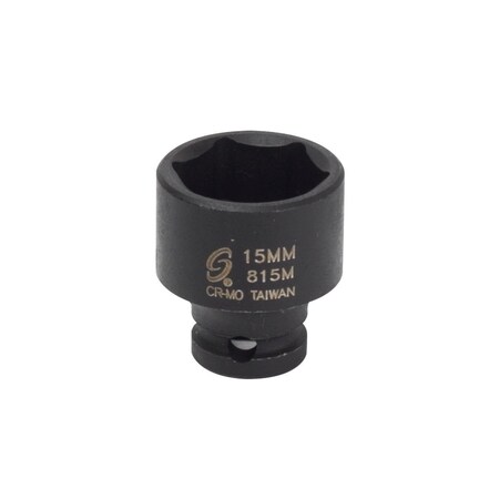 Sunex 1/4 in Drive 15Mm Impact Socket 815M