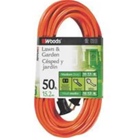 Dynamicfunction SJTW Extension Cord, 16 AWG, Outdoor, 16/2, 1 Outlets, Orange, Vinyl, 50 ft DY424340