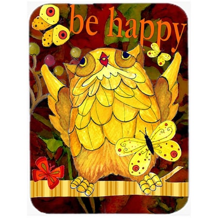 Carolines Treasures Happy Happy Day Owl Glass Cutting Board- Large PJC1034LCB