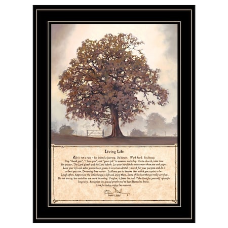 Homeroots Living Life 7 Black Framed Print Wall Art 406464