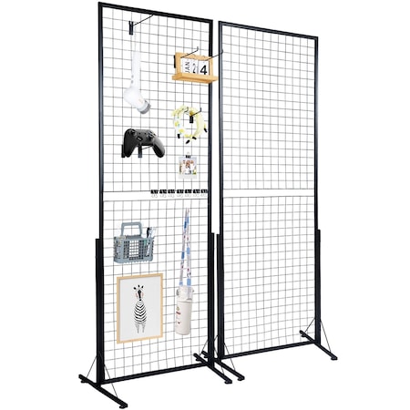 Vevor 2' x 5.6' Grid Wall Panels Tower 2 Packs Wire Gridwall Display Racks, 2PK YD0024