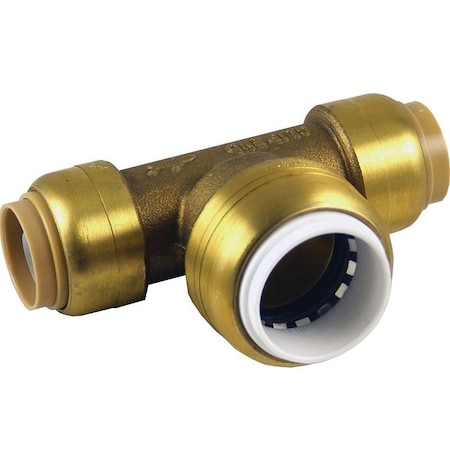 Sharkbite Transition Pipe Tee, 3/4 in, Push-to-Connect, DZR Brass, 200 psi Pressure UIP371A
