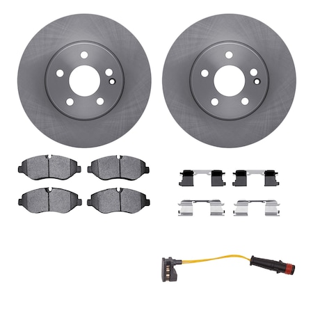 Dynamic Friction Co DFC Brake Rotor- Heavy Duty Brake Pad includes Hardware and Sensor 6222-63426