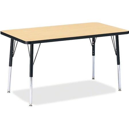 Jonti-Craft Berries Rectangle Activity Table, 24 in. x 36 in., A-height, Maple/Black/Black 6478JCA011