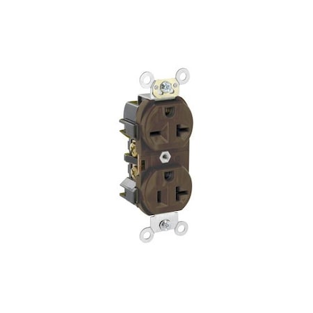 Leviton Receptacle Outlet, 20A, Brown, 125/250V 5844