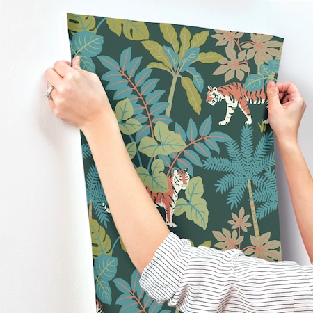 A-Street Prints Caspian Evergreen Jungle Prowl Wallpaper 4146-27251