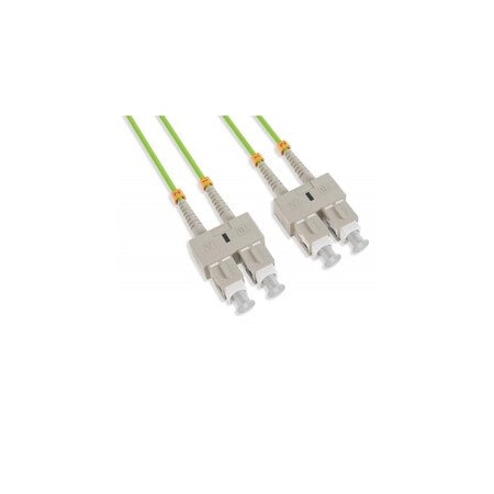 Cable Wholesale SC/UPC OM5 Duplex 2.0mm Fiber Optic Patch Cord, LSZH/OFNR, Multimode 50/125, Lime Green SCSC-51005