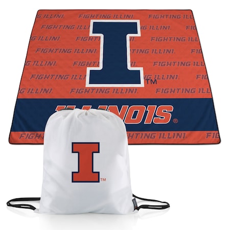 Picnic Time Family Of Brands NCAA Illinois Fighting Illini Impresa Picnic Blanket - Lightweight Beach Blanket - Machine Washable 819-01-999-216-0