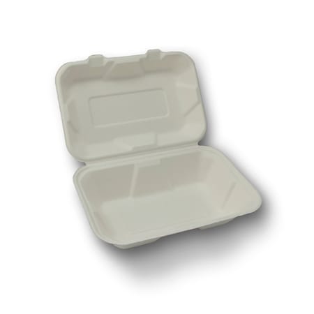 Eco-Rootz 9x6 Inch Molded Fiber Hinged Hoagie Conatainer (Clamshell), 200PK ER-BCS06-BPI