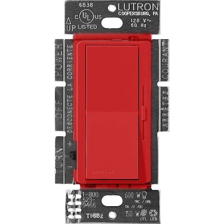 Lutron Dimmer, 0-10V Control, 120-277V, Signal Red DVSCSTV-SR