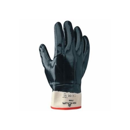 Showa 7166 Series Gloves, 10/X-Large, Navy, Fully Coated, Smooth Grip 845-7166-10