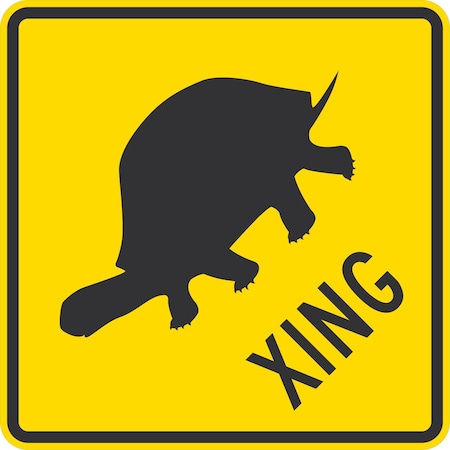 Lyle Turtle Xing (W/Graphic), 24x24, High Intensity Prismatic, Yellow G-13142-HI_24x24