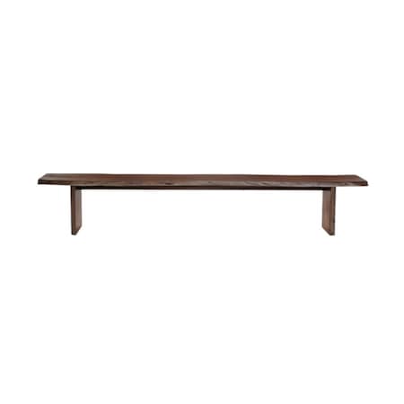 Homeroots 60in Brown Solid Wood Solid Wood Live Edge Dining Bench 636207