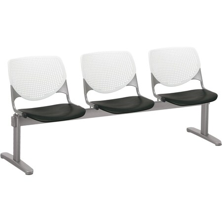Kfi Kool Beam Seat Beam Seating, Black Back, 71 in W 22" L 31" H, Polypropylene Seat 2300BEAM3-BP08-SP10