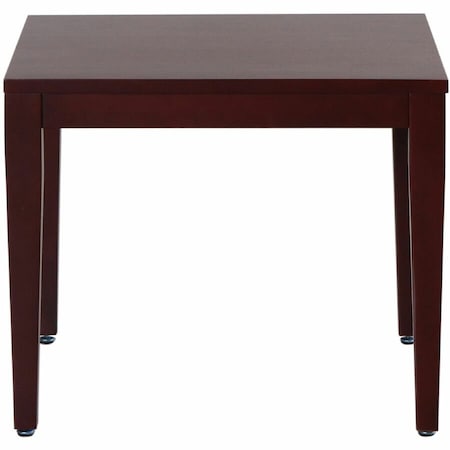 Lorell Square Lorell Mahogany Finish Solid Wood Corner Table, 26.2 W, 26.2 L, 29.5 H, Birch, Mahogany LLR59543