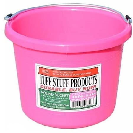 Tuff Stuff Prods 8 QTS ROUND BUCKET HOT PINK RN-HP