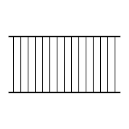 Nuvo Iron Railing Panel, 34 in OAH, Steel Rail, Textured Black Rail DSR3470-DB
