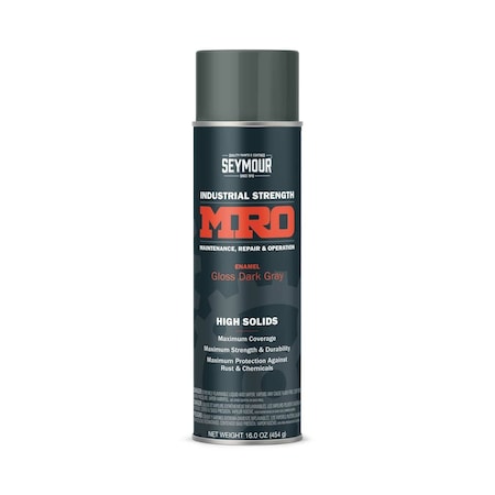 Seymour Midwest MRO Industrial High-Solids Spray Paint, ANSI 49 Dark Gray, 16 oz 6201417-1