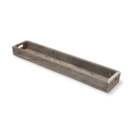 Homeroots 36in Brown Wood Cracker Tray With Handles 376046