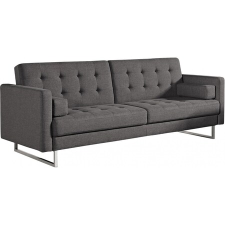 Homeroots 87" Gray Sleeper Sofa With Silver Legs 480911