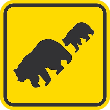 Lyle Bear Crossing Symbol, 12x12, Engineer Grade, Yellow G-2019-EG_12x12
