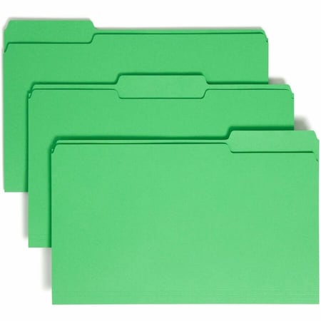Smead COLORED FILE FOLDERS, 1/3-CUT TABS, LEGAL SIZE, GREEN, 100PK 17143
