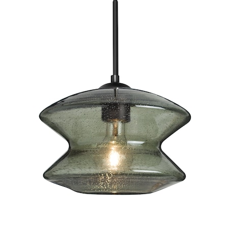 Besa Lighting Besa Zen Pendant, Moss Bubble, Black Finish, 1x 60W MAX E26 Base 1JT-ZENMS-BK