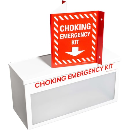 Encore Packaging Choking Emergency Kit Cabinet for LifeVac and ArixMed Anti-Choking Device - White IFS-5705