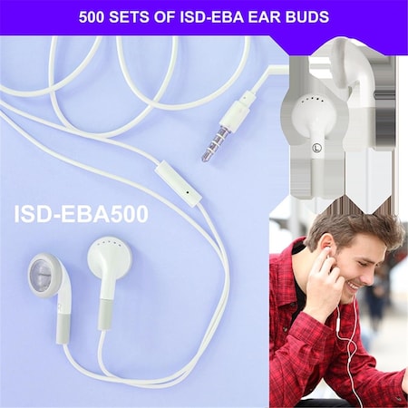Ezgeneration Ear Buds with In-Line Microphone - 500 Piece EZ3518355