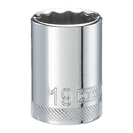 Dewalt Deep Socket, 1/2in, 12-Point, 19MM, DWMT74576OSP DWMT74576OSP