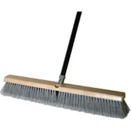 House 18 in. Grey Flagged Broom with Handle HO3045035