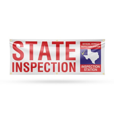 Signmission Texas State Inspection, 24 Inch x 72 Inch, Vinyl Banner B-72-30885