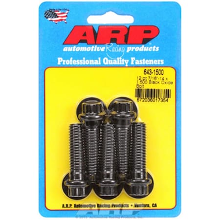 Arp 6431500 0.43-14 ft. 12 Point Black Oxide Bolts, Black Oxide A14-6431500