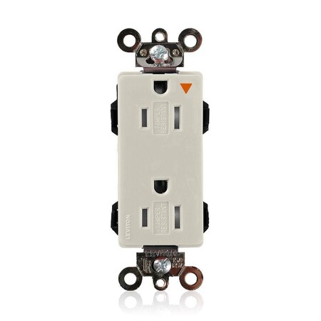 Leviton Straight Blade Receptacle, 5-15R, 15 A, 125V AC, Surface Mount, Isolated Ground MT162-IGT