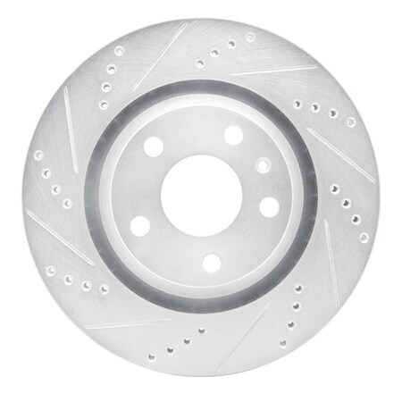 Dynamic Friction Co DFC Brake Rotor - Drilled and Slotted - Silver 631-73055L