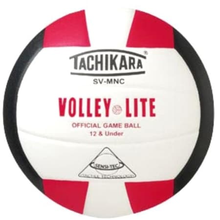 Tachikara SVMNC.SWB Volley-Lite Volleyball - Scarlet-White-Black SVMNC.SWB