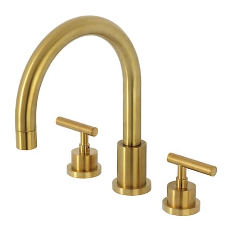 Kingston Brass Two-Handle Deck Mount Roman Tub Faucet, Brushed Brass KS8327CML