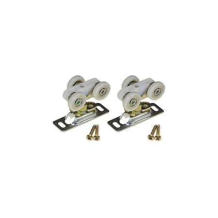 Le Johnson Door Hanger 3/4 in  Ball Bearing Wheel 111 Series - 150 Lbs 2ea + Plates & Screws (Bagged) 1025PLB2