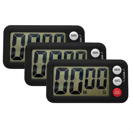 Teacher Created Resources Magnetic Digital Classroom Timer, Black, 3PK 21041