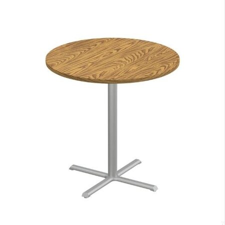 Correll Round Cafe Table, 48 in W, 48 in L, 42 in H, Particleboard Top, Medium Oak SXB48R-06-98-06