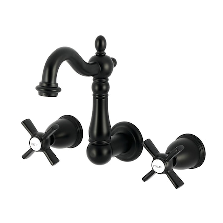 Kingston Brass Double-Handle Wall Mount Bathroom Faucet, Matte Black KS1220ZX