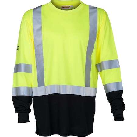 Tapetech High Visibility Safety Shirt, Taped, Black Bottom, LS - Large PWW-HV-TBY-LS-2