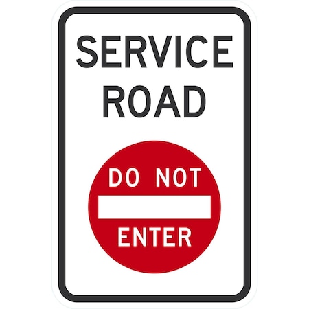 Lyle Service Road Do Not Enter (w/sym), 12x18, Engineer Grade, White G-3360-EG_12x18