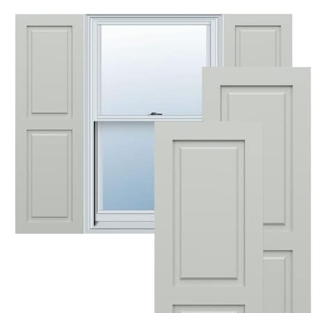 Ekena Millwork True Fit PVC Two Equal Raised Panel Shutters, Hailstorm Gray, 18W x 35H, PR TFP101RPF18X035ST