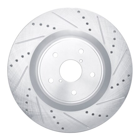 Dynamic Friction Co DFC Brake Rotor - Drilled and Slotted - Silver 631-13041R