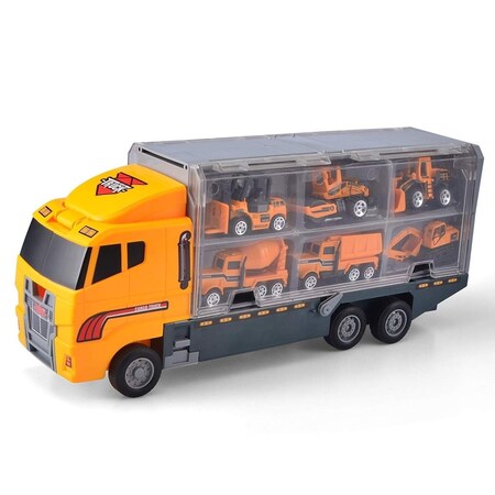 Snag-It 11 in 1 Construction Truck Vehicle Car Toy Set Play Vehicles in Carrier Truck SN1258887