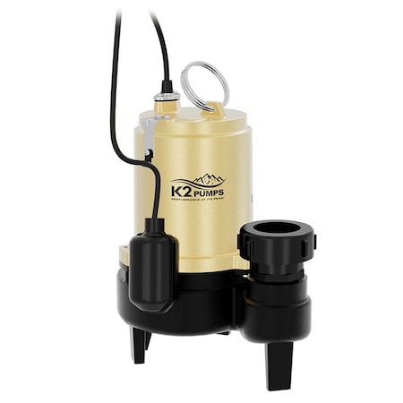 K2 Pumps 3/4 HP Cast Iron Sewage Pump with Tethered Switch and Quick Connect Fitting SWW07501TPK